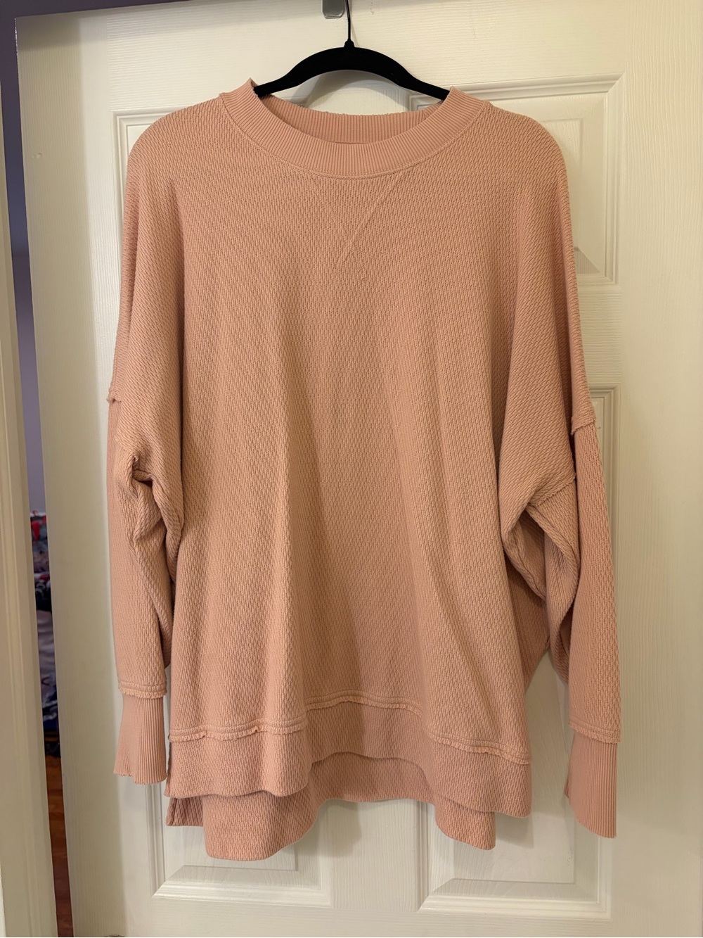 aerie Women’s Crewneck Waffle-Knit Sweater in Blush